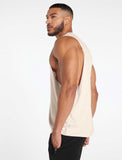 Bodybuilding 'Cut off' Tank / Beige-Stringers & Tanks-Mens