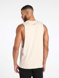 Bodybuilding 'Cut off' Tank / Beige-Stringers & Tanks-Mens