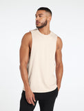Bodybuilding 'Cut off' Tank / Beige-Stringers & Tanks-Mens