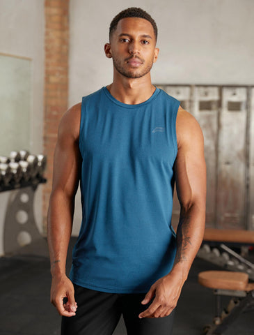 Mens-Hybrid Everyday Tank / Blue Marl