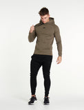 Icon Tapered Hoodie / Khaki-Jackets & Hoodies-Mens