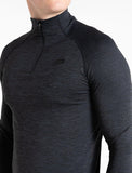 Intensity Seamless ¼ Zip / Black Marl-Jackets & Hoodies-Mens