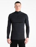 Intensity Seamless ¼ Zip / Black Marl-Jackets & Hoodies-Mens