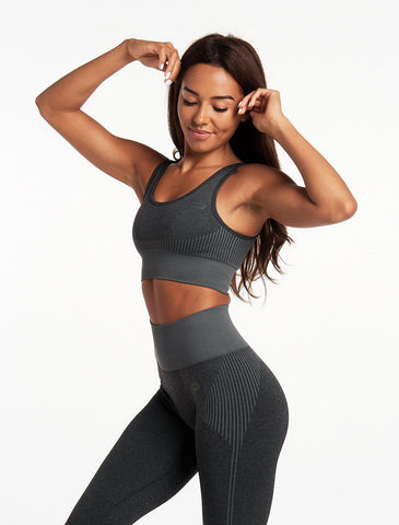 ADAPT Seamless Sports Bra / Black.Charcoal-Sports Bras-Womens