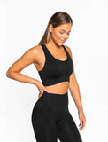 Afterglow Seamless Sports Bra / Blackout-Sports Bras-Womens