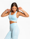 Afterglow Seamless Sports Bra / Sky Blue-Sports Bras-Womens