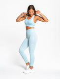 Afterglow Seamless Sports Bra / Sky Blue-Sports Bras-Womens