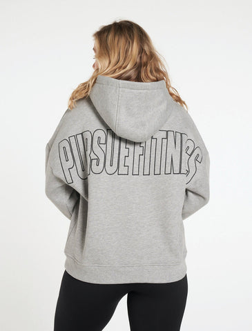 Boyfriend Hoodie / Grey Marl-Jackets & Hoodies-Womens