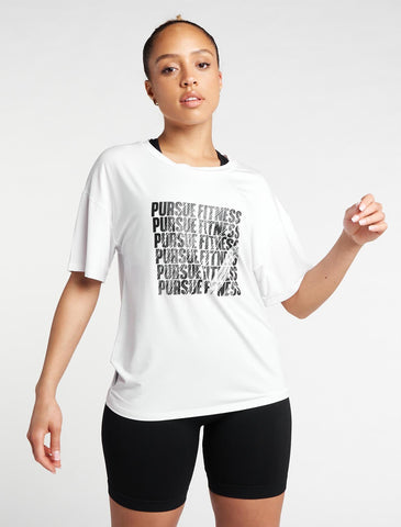 Boyfriend T-Shirt / White-T-Shirts & Tops-Womens