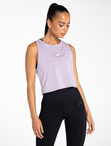 Breeze Crop Tank / Lilac-Vests-Womens