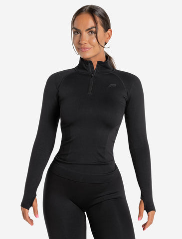 Womens-Core Seamless ¼ Zip / Blackout