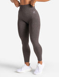 Womens-Core Seamless Leggings / Brown Marl