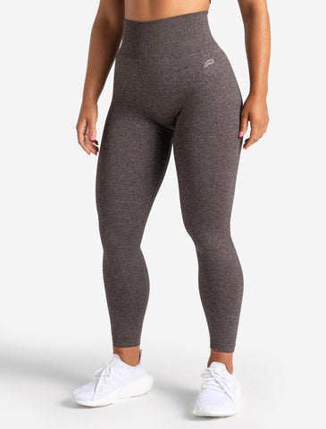 Womens-Core Seamless Leggings / Brown Marl