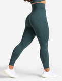 Womens-Core Seamless Leggings / Teal Marl