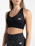Cosmic Seamless Sports Bra / Black Ombre-Sports Bras-Womens