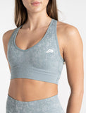 Cosmic Seamless Sports Bra / Teal Ombre-Sports Bras-Womens