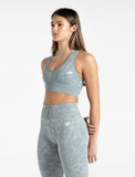 Cosmic Seamless Sports Bra / Teal Ombre-Sports Bras-Womens