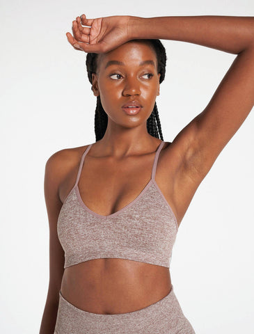Lounge Seamless Sports Bra / Mocha-Sports Bras-Womens