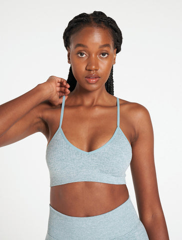 Lounge Seamless Sports Bra / Sky Blue-Sports Bras-Womens