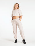 Oversized Fleece Joggers / Stone-Joggers & Bottoms-Womens