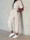 Oversized Fleece Joggers / Stone-Joggers & Bottoms-Womens