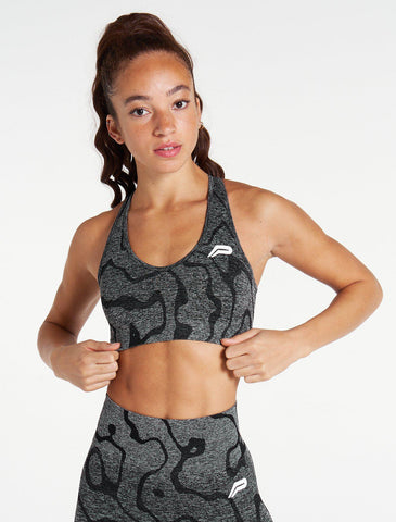 Sustainable Seamless Sports Bra / Black-Sports Bras-Womens