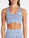 Sustainable Seamless Sports Bra / Blue-Sports Bras-Womens